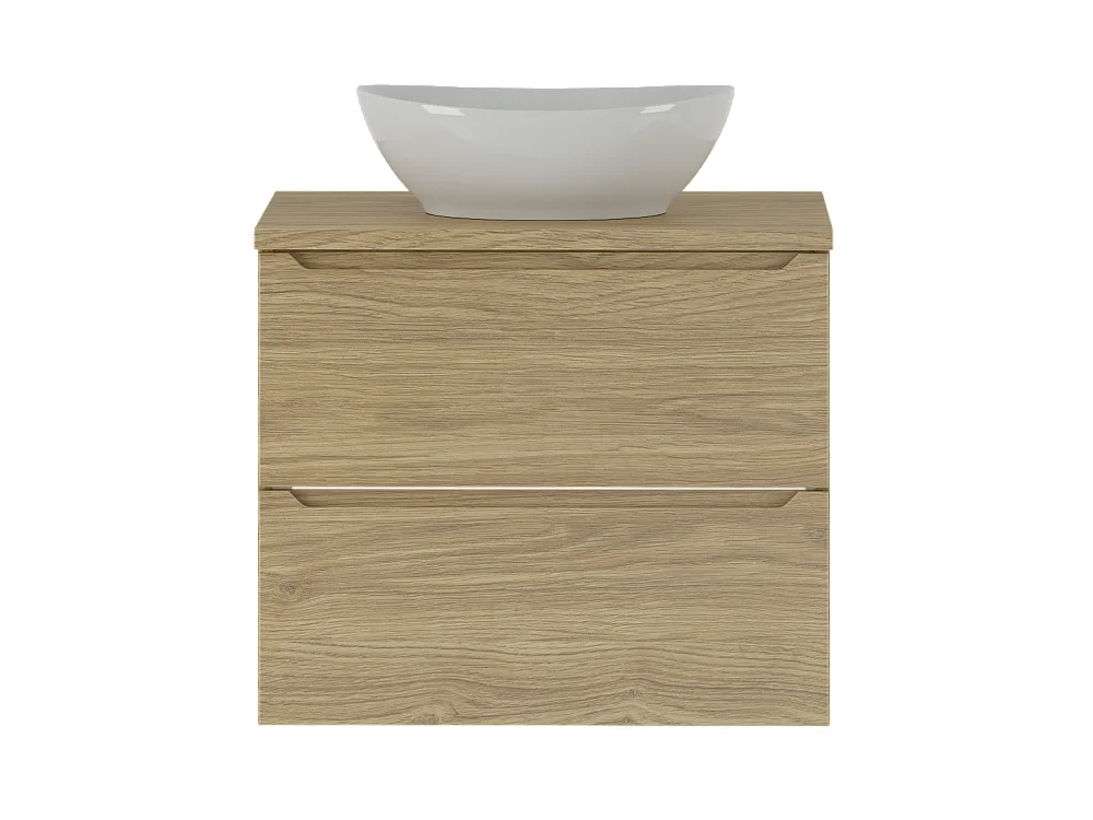 Ensemble pour salle de bain 60 cm Armoire avec plan de travail Lavabo Chêne huilé Etna