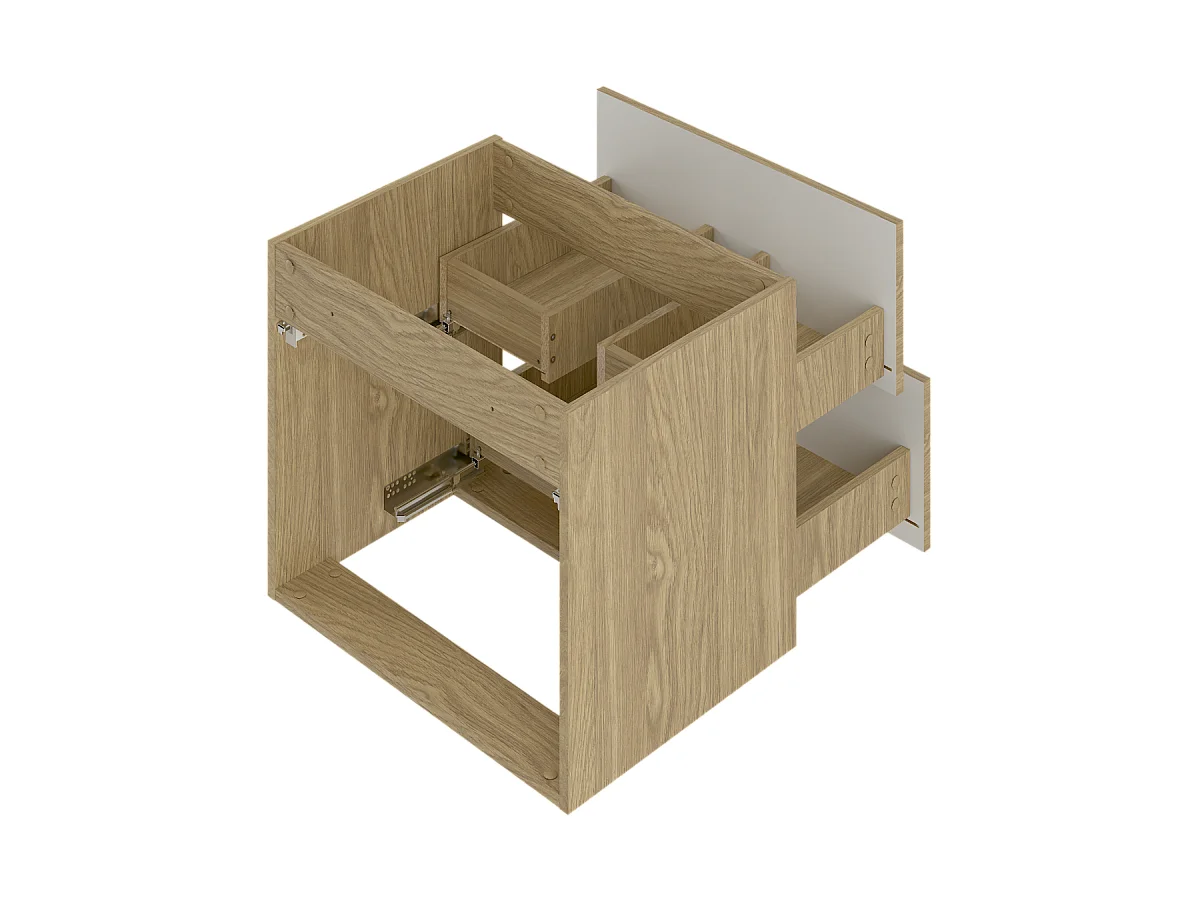 Ensemble pour salle de bain 60 cm Armoire avec plan de travail Lavabo Chêne huilé Etna
