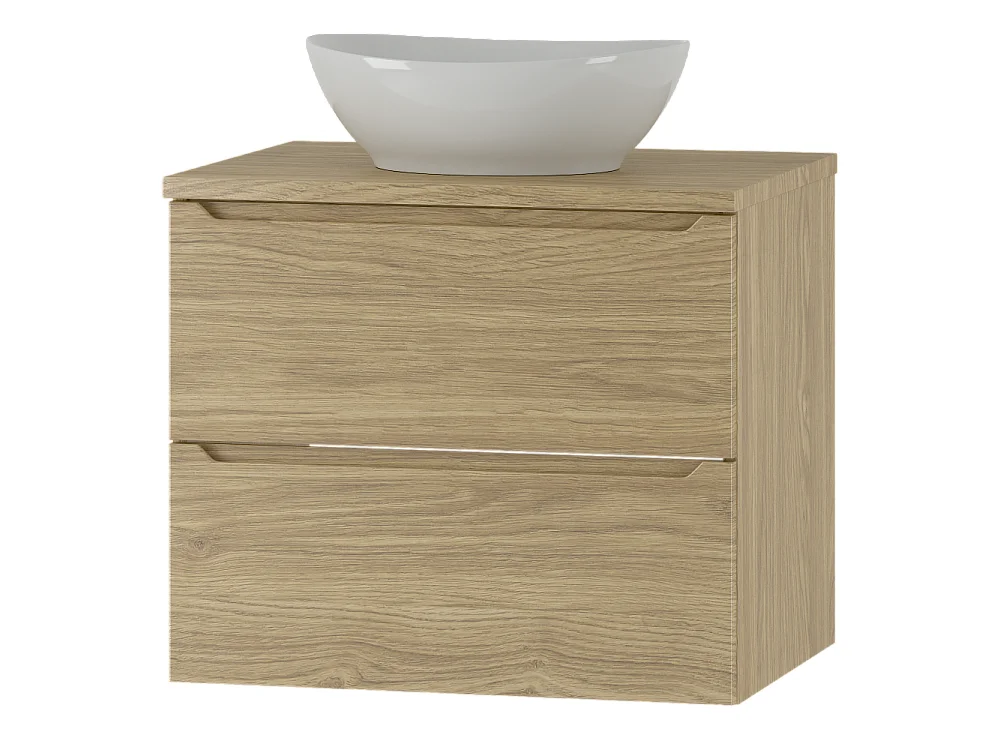 Ensemble pour salle de bain 60 cm Armoire avec plan de travail Lavabo Chêne huilé Etna