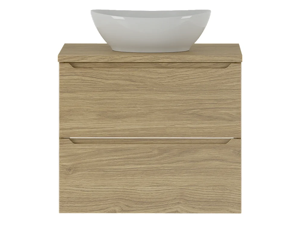 Badezimmer-Set 60 cm Schrank mit Arbeitsplatte und Waschbecken Eiche geölt Etna