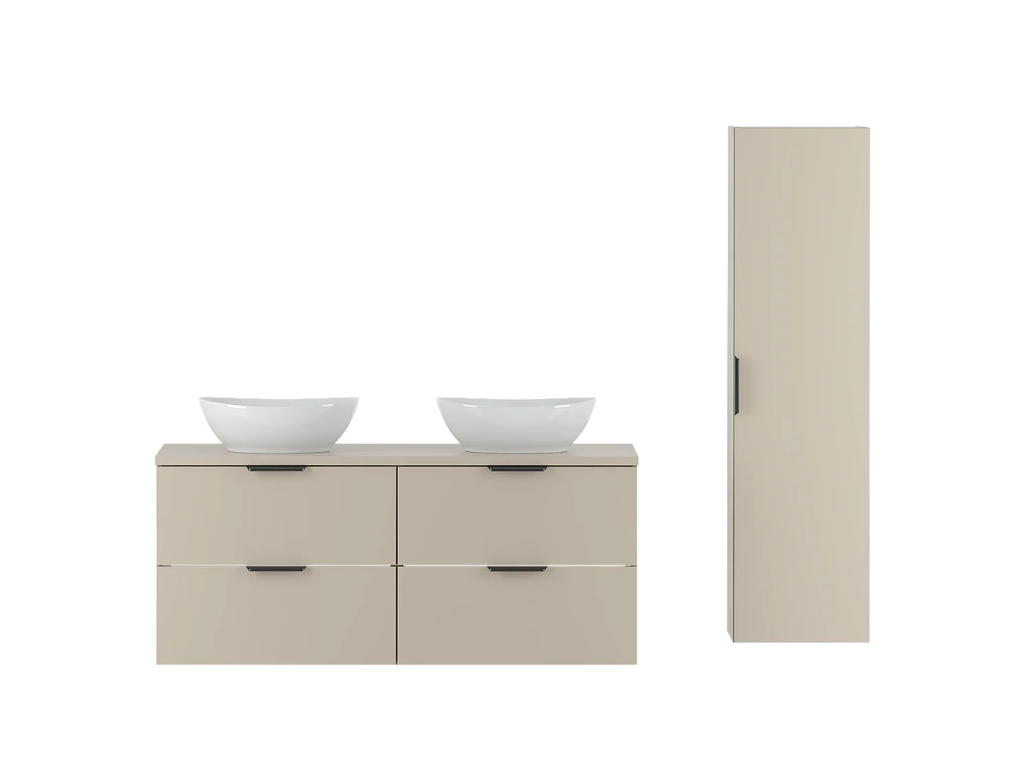 Kasjmier badkamerset 120 cm Kast Wastafelblad Kolom Kolom Pile