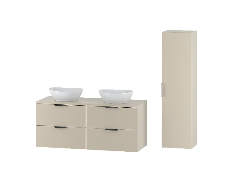 Kasjmier badkamerset 120 cm Kast Wastafelblad Kolom Kolom Pile