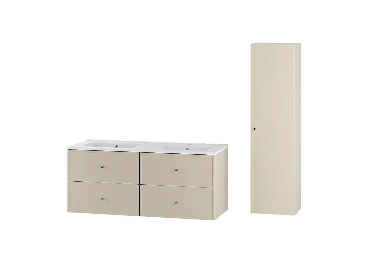 Ensemble de salle de bain en cachemire 120 cm Meuble avec lavabo Colonne Colonne Marco