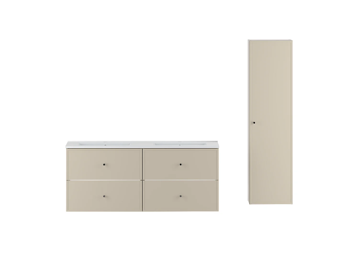 Ensemble de salle de bain en cachemire 120 cm Meuble avec lavabo Colonne Colonne Marco