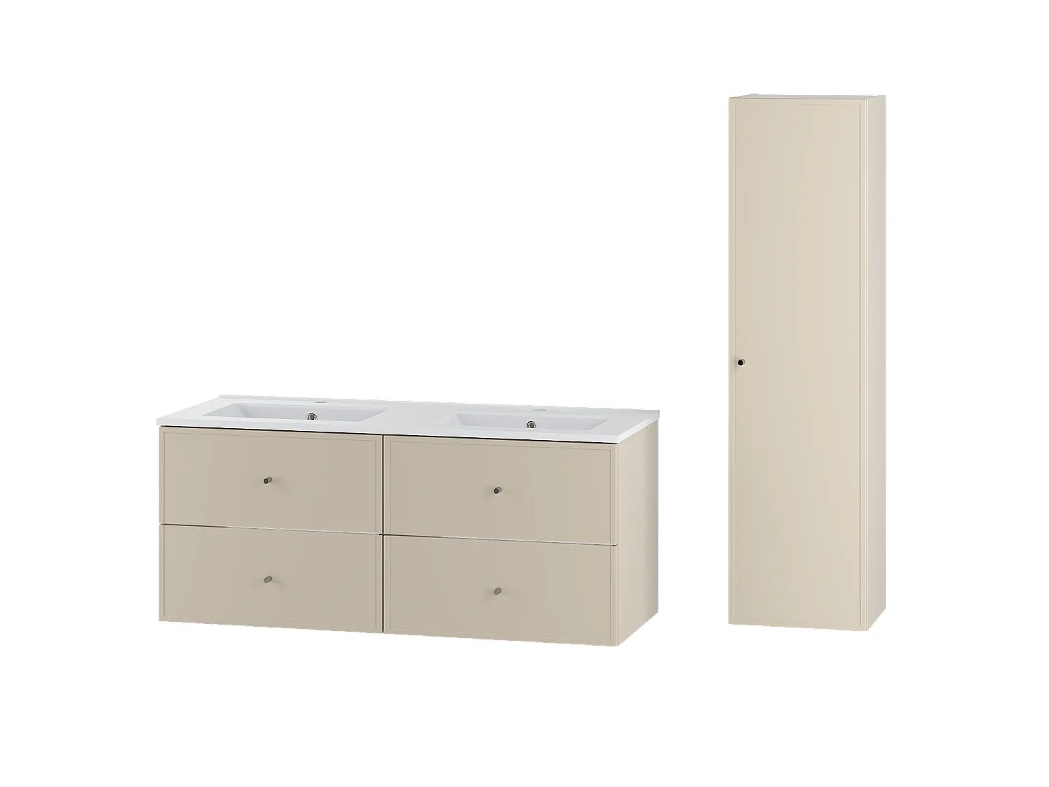 Ensemble de salle de bain en cachemire 120 cm Meuble avec lavabo Colonne Colonne Marco