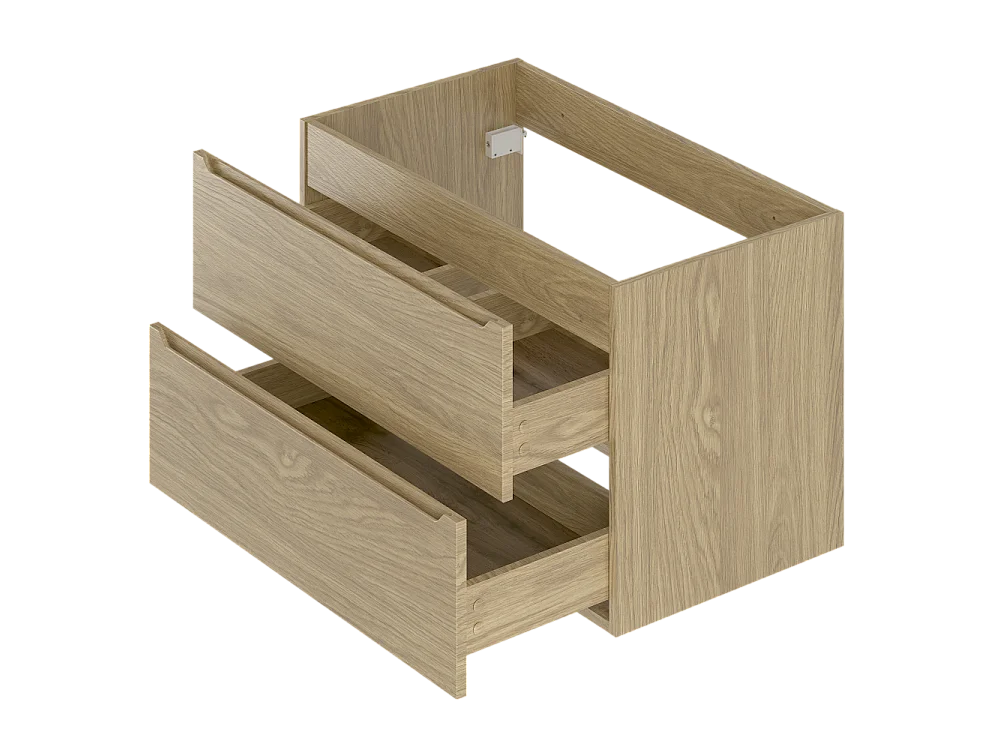 Ensemble pour salle de bain 80 cm Meuble avec lavabo Chêne huilé Etna