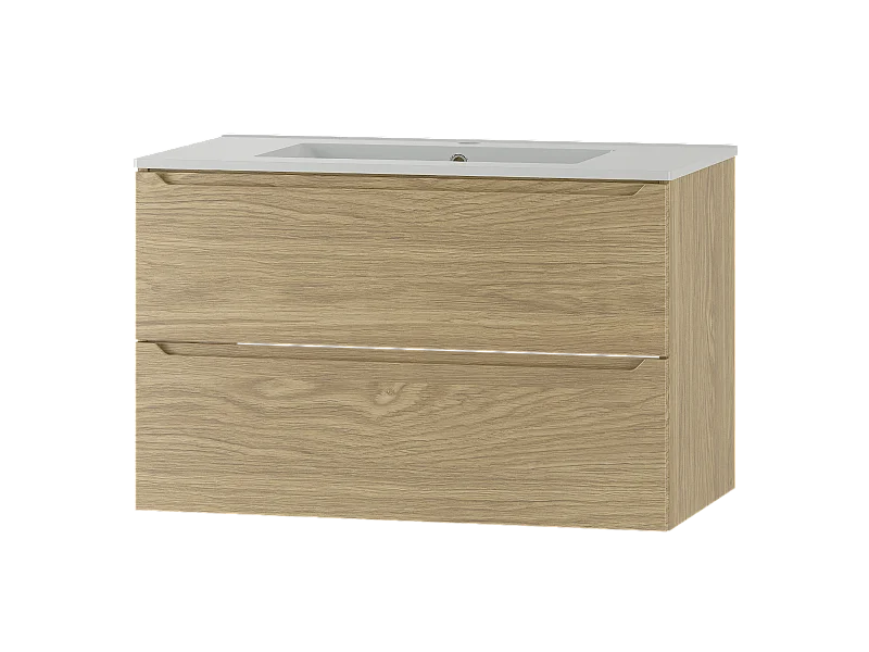 Mobile bagno con lavabo Viggo marrone 80cm