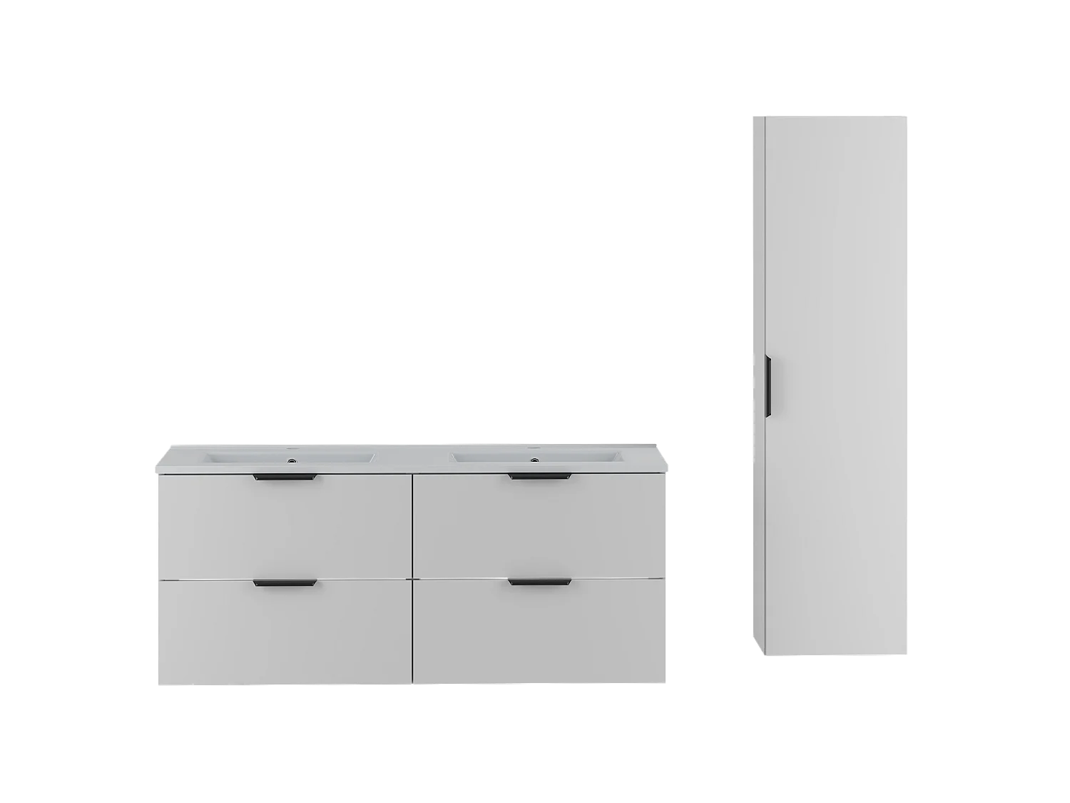 Ensemble de salle de bain blanc 120 cm Meuble avec lavabo Colonne Pile