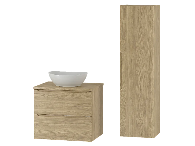 Conjunto de móveis de casa de banho com lavatório Viggo madeira 60cm