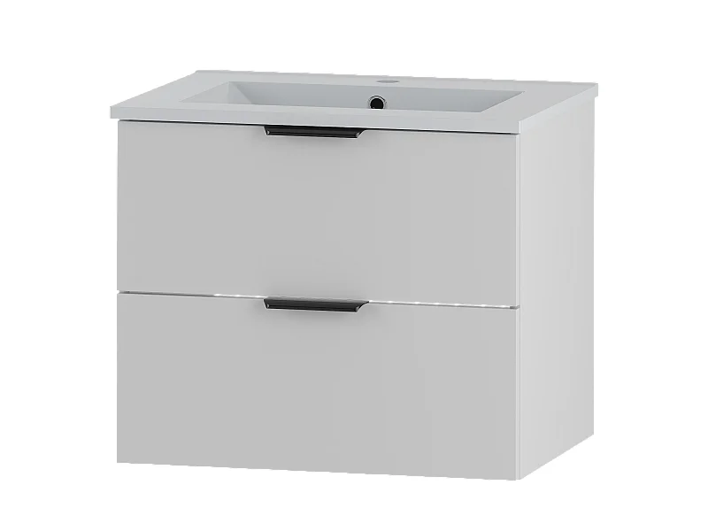 Ensemble de salle de bain blanc 60 cm Meuble avec lavabo Pile