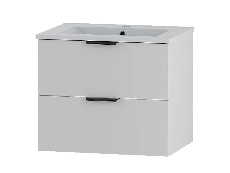 Weißes Badezimmer-Set 60 cm Schrank mit Waschbecken Pile