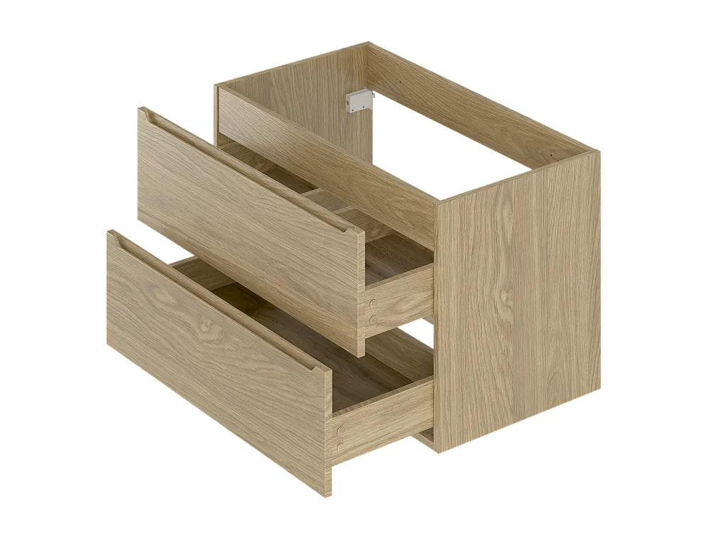 Ensemble pour salle de bain 80 cm Meuble avec lavabo Colonne Chêne huilé Etna