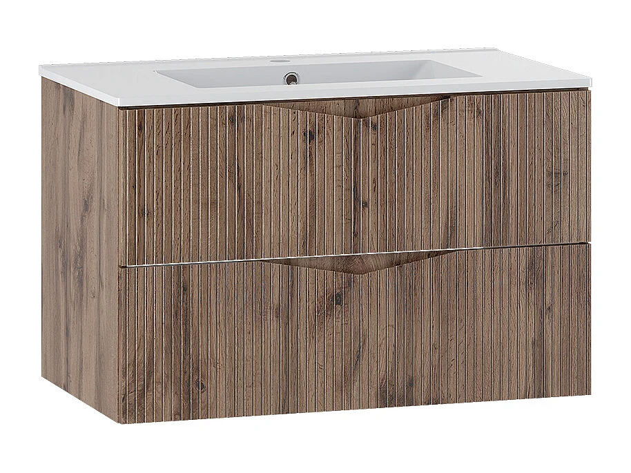 Meuble simple vasque encastrée 80cm Tao Bois