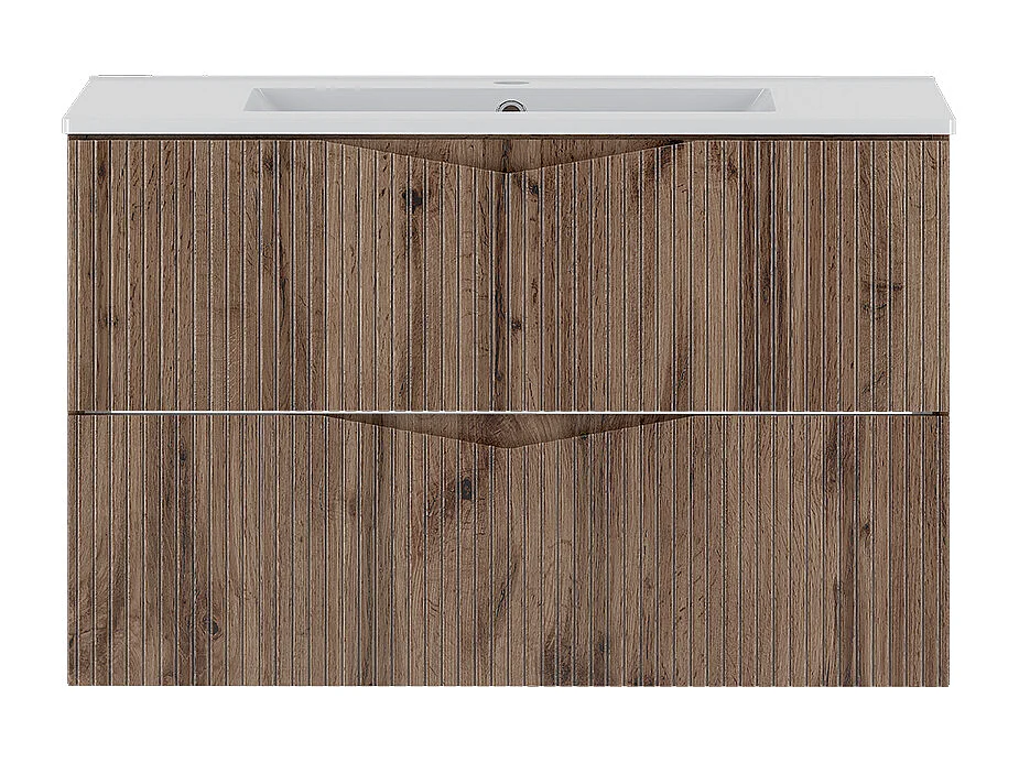 Meuble simple vasque encastrée 80cm Tao Bois