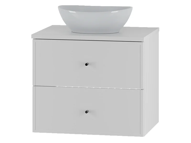 Ensemble blanc pour salle de bain 60 cm Meuble avec plan de travail Lavabo Marco