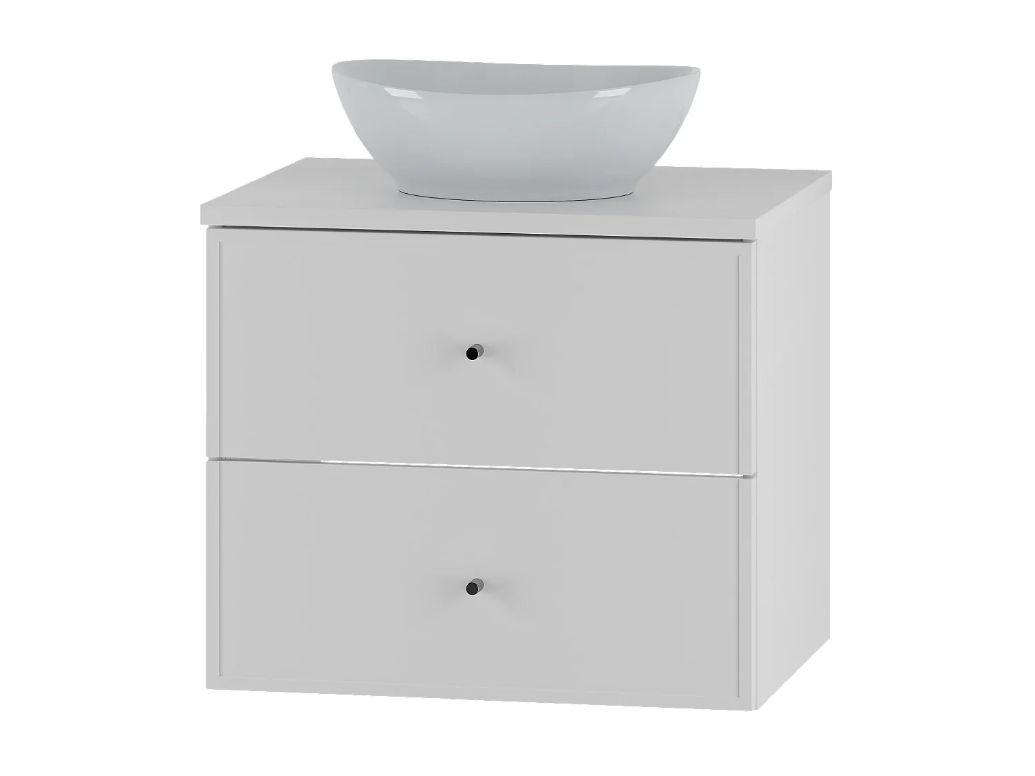 Ensemble blanc pour salle de bain 60 cm Meuble avec plan de travail Lavabo Marco