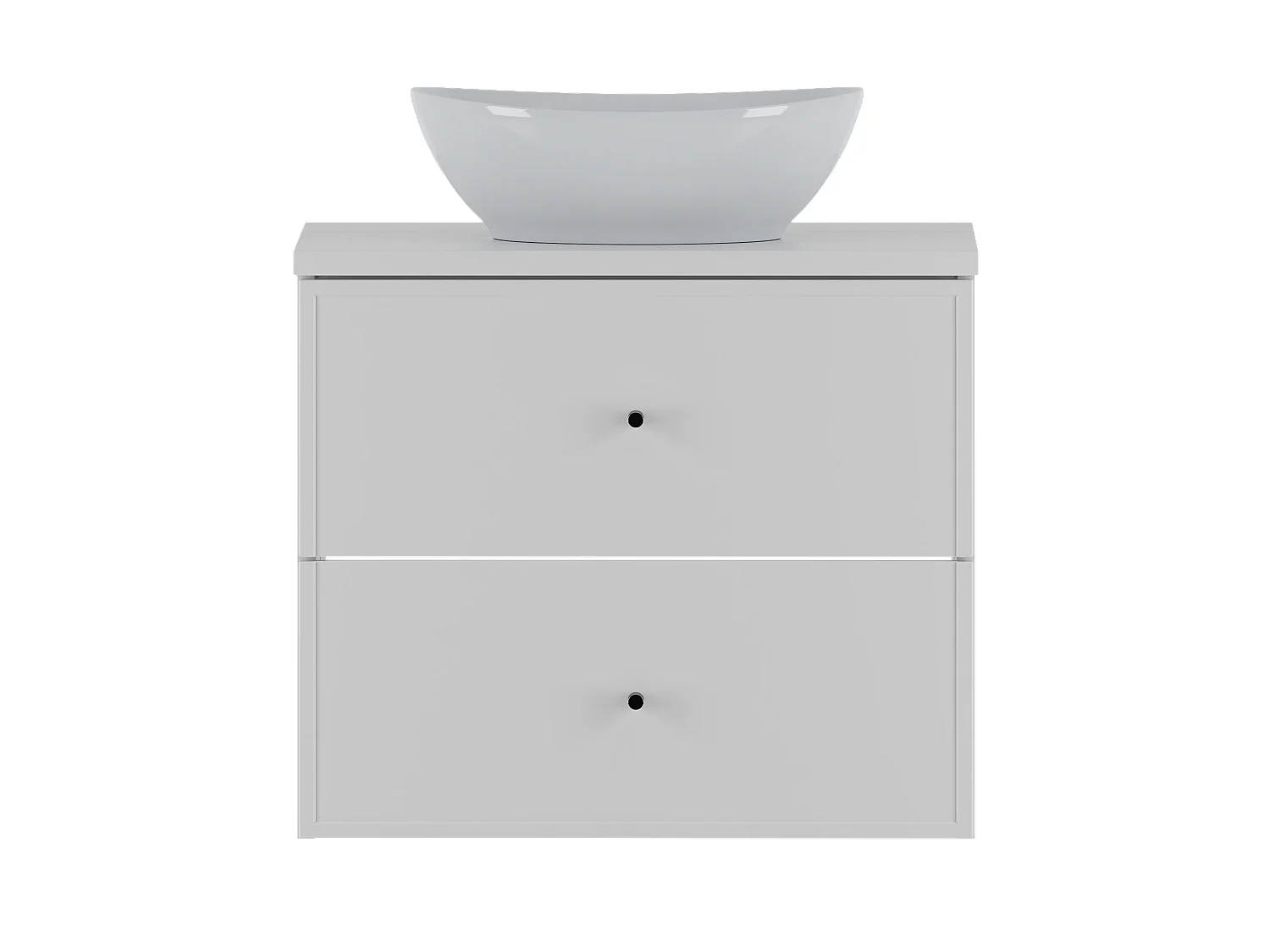 Ensemble blanc pour salle de bain 60 cm Meuble avec plan de travail Lavabo Marco