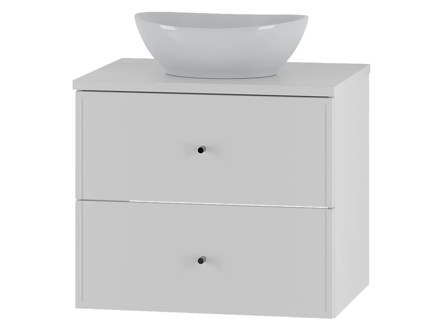 Ensemble blanc pour salle de bain 60 cm Meuble avec plan de travail Lavabo Marco