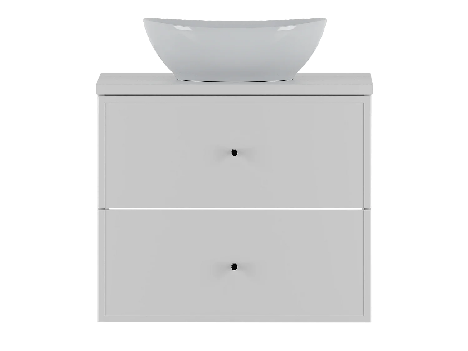 Ensemble blanc pour salle de bain 60 cm Meuble avec plan de travail Lavabo Marco