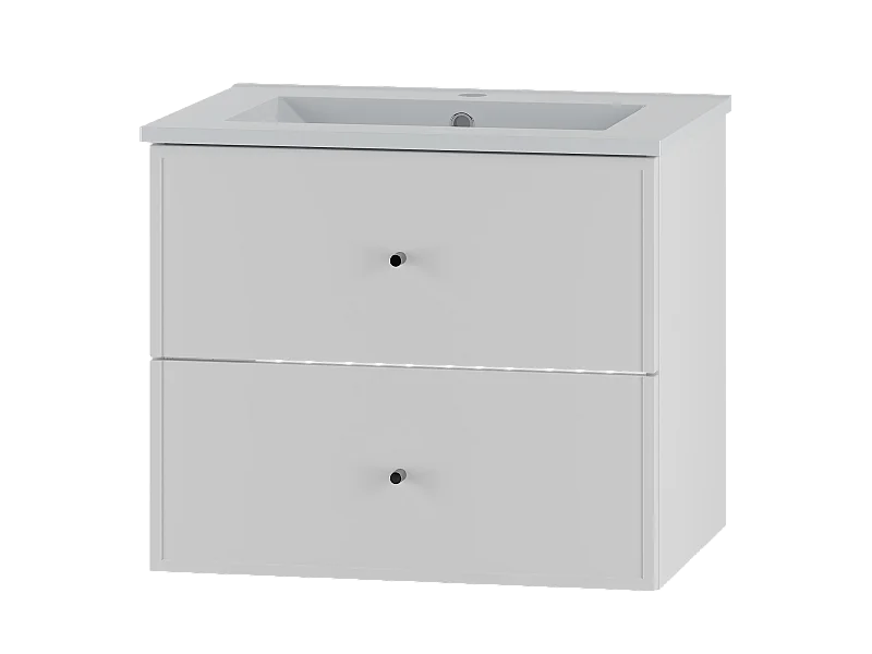 Biały Zestaw do Łazienki 60cm Szafka z Umywalką Marco