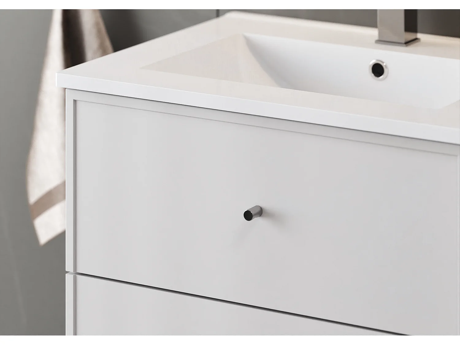 Ensemble de salle de bain blanc 120 cm Meuble avec lavabo Colonne Marco