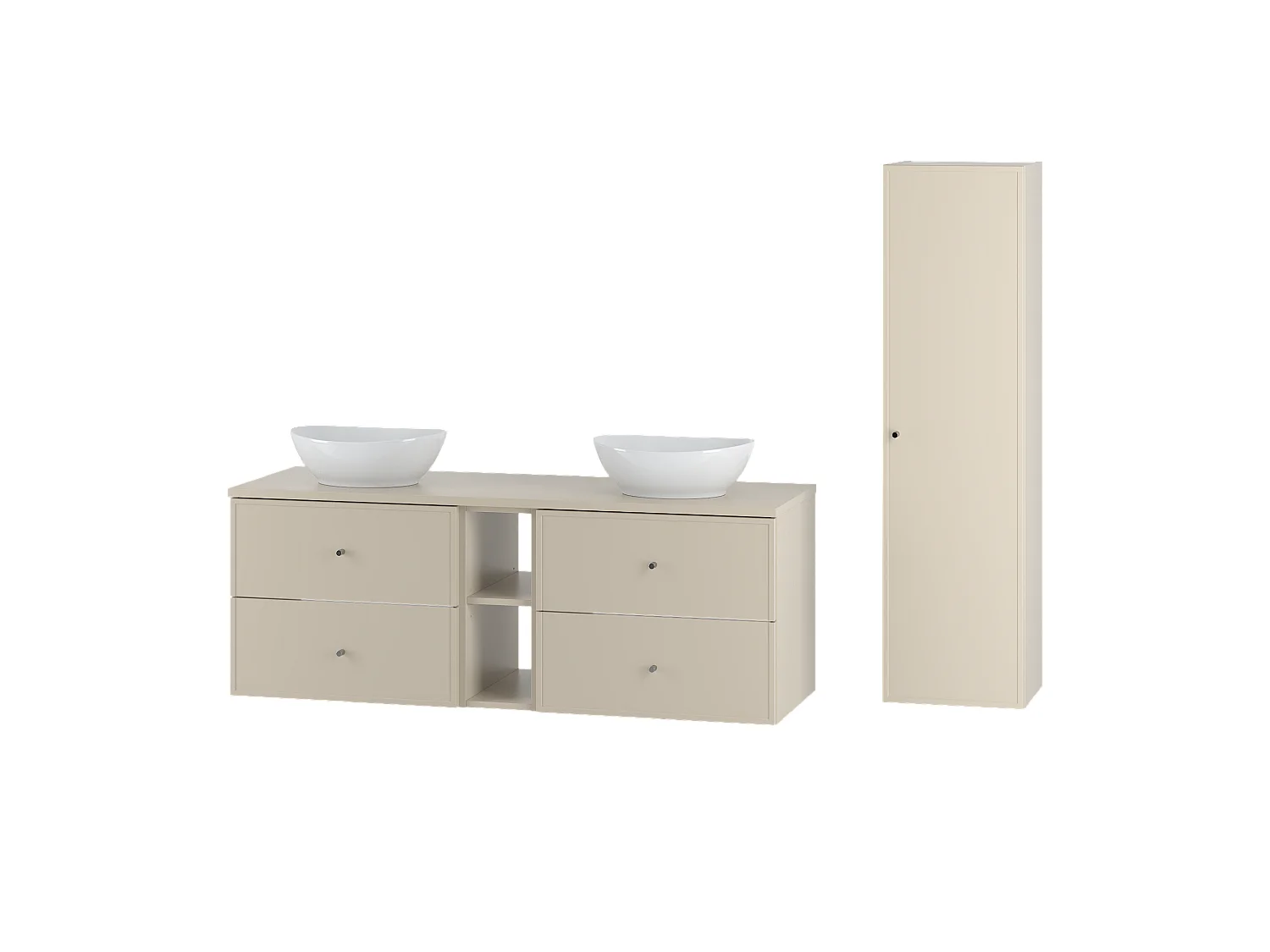 Kasjmier badkamerset 140 cm Kast Rek Wastafelblad Kolom Marco-kolom