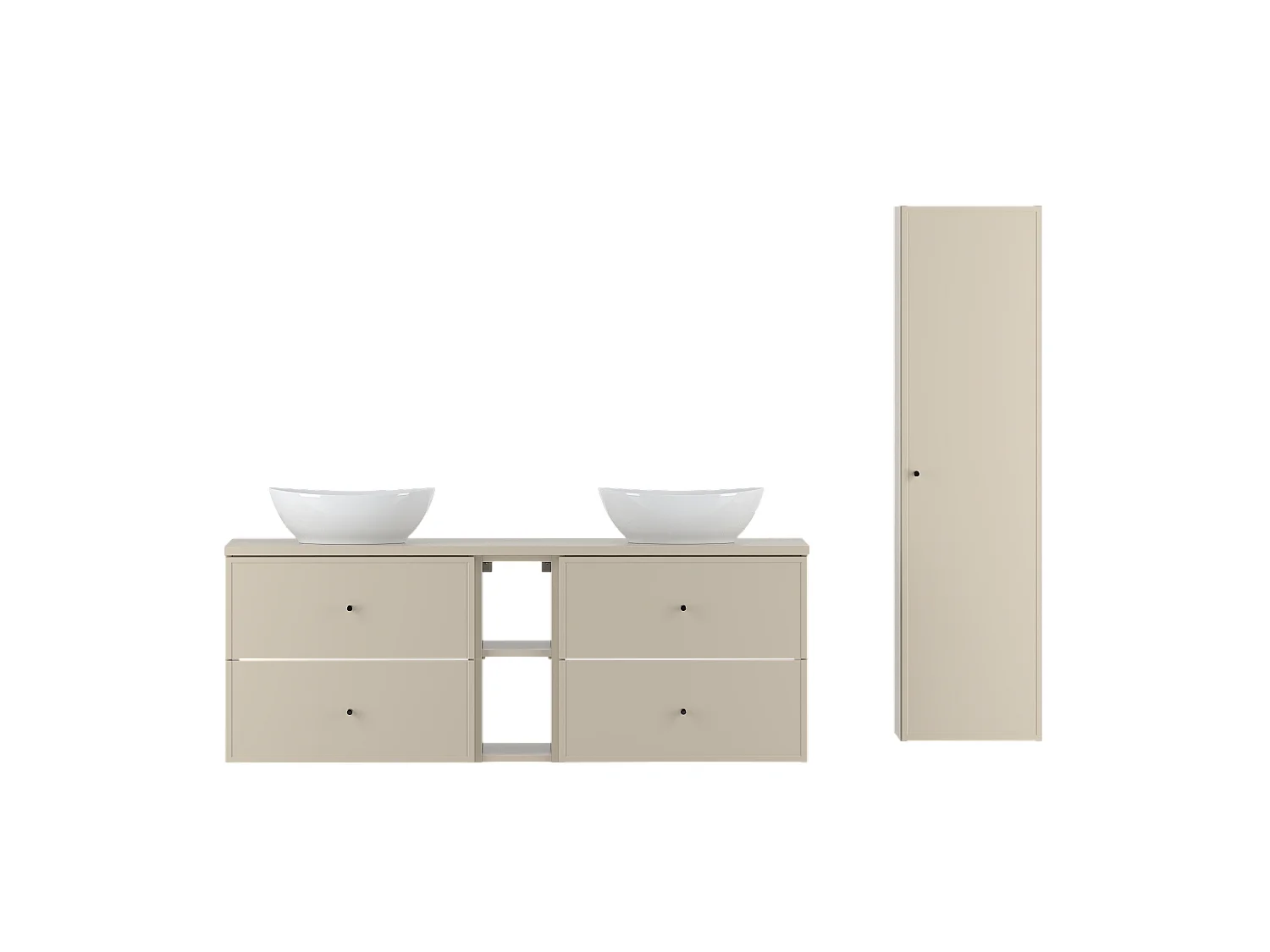 Kasjmier badkamerset 140 cm Kast Rek Wastafelblad Kolom Marco-kolom