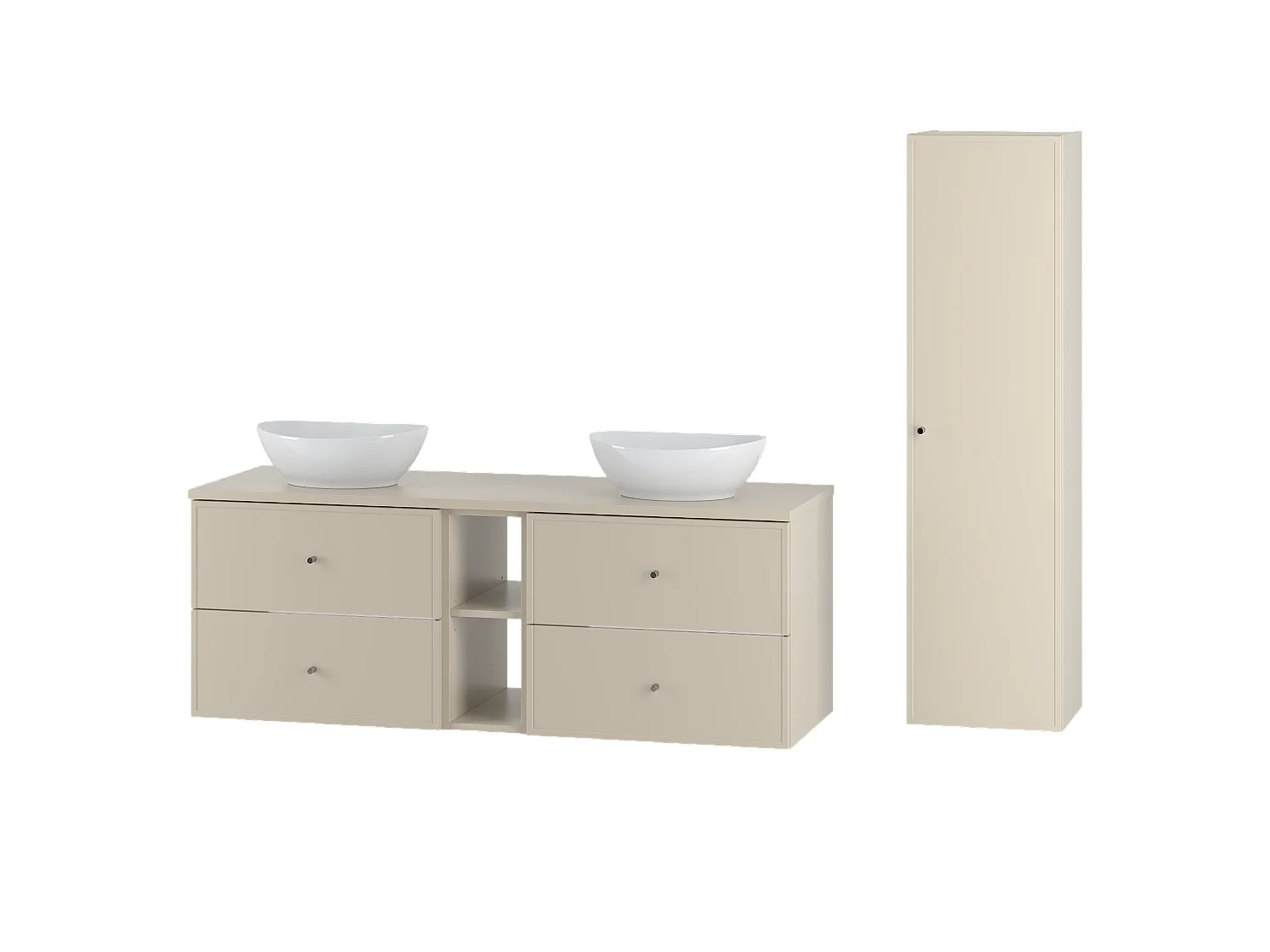 Kasjmier badkamerset 140 cm Kast Rek Wastafelblad Kolom Marco-kolom