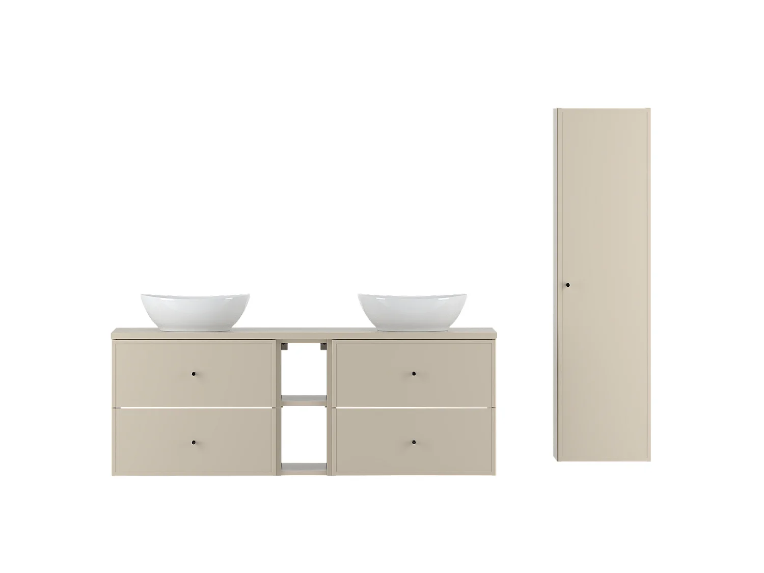 Kasjmier badkamerset 140 cm Kast Rek Wastafelblad Kolom Marco-kolom