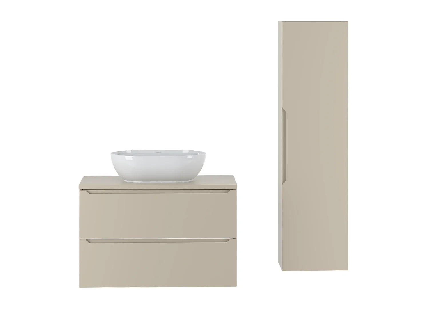 Kasjmier badkamerset 80 cm Kast met blad Wastafel Etna-kolom