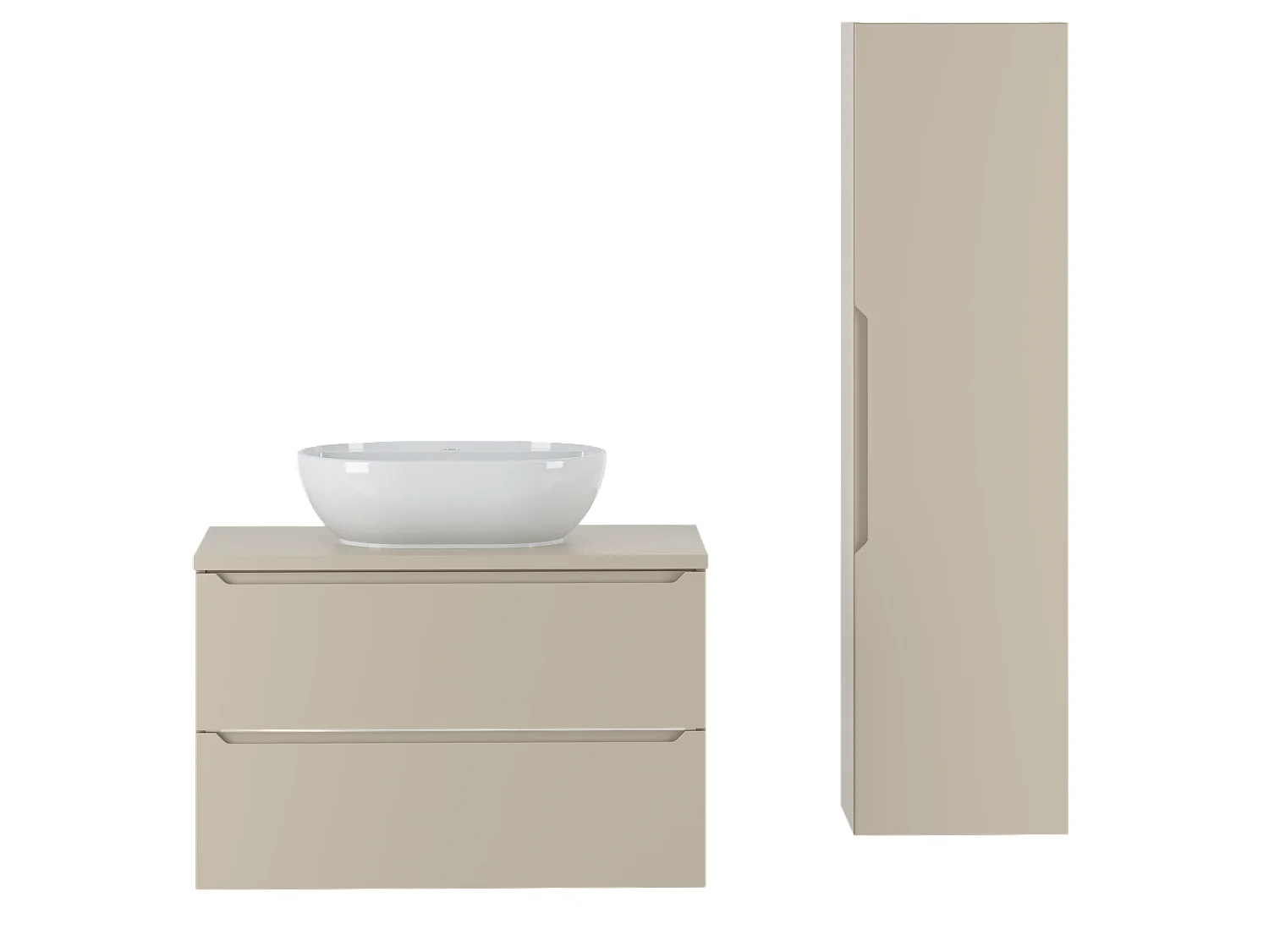 Ensemble de salle de bain en cachemire 80 cm Armoire avec plan de travail Lavabo Colonne Etna