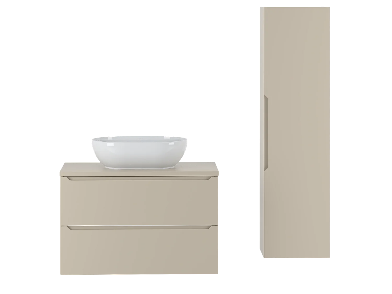 Kasjmier badkamerset 80 cm Kast met blad Wastafel Etna-kolom