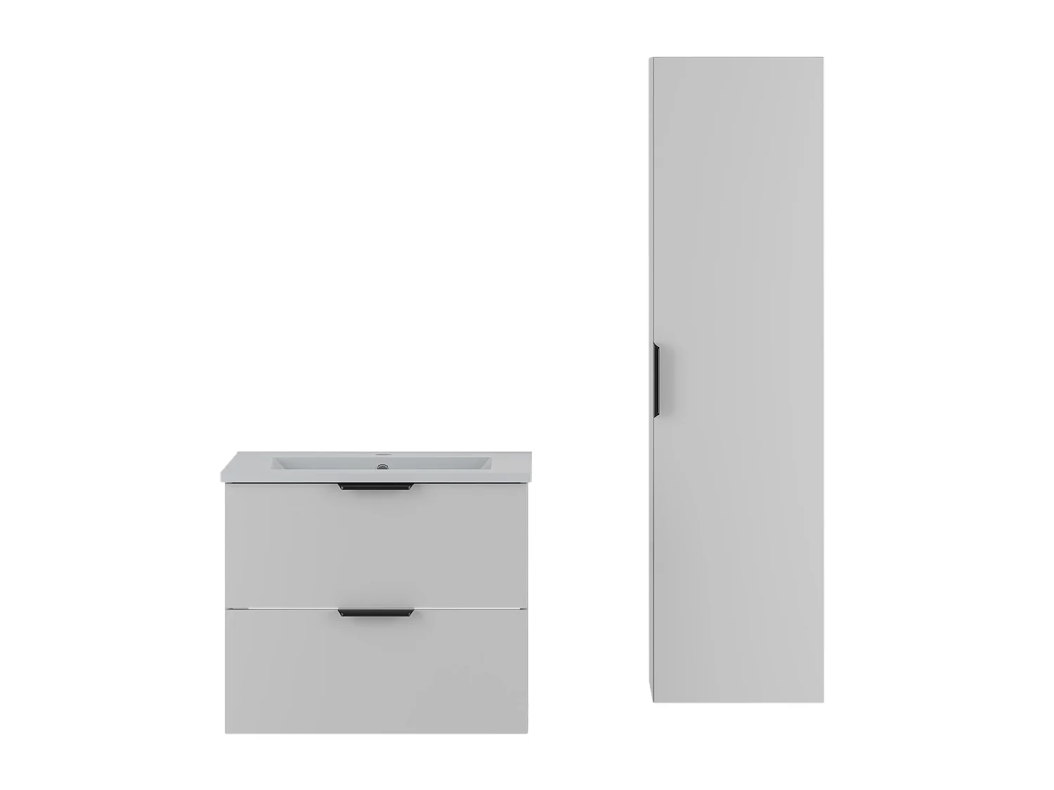 Ensemble de salle de bain blanc 60 cm Meuble avec lavabo Colonne Pile