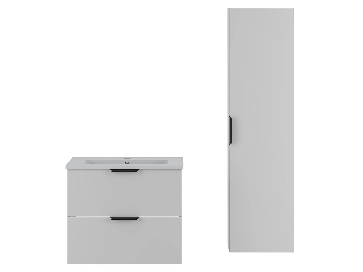 Ensemble de salle de bain blanc 60 cm Meuble avec lavabo Colonne Pile
