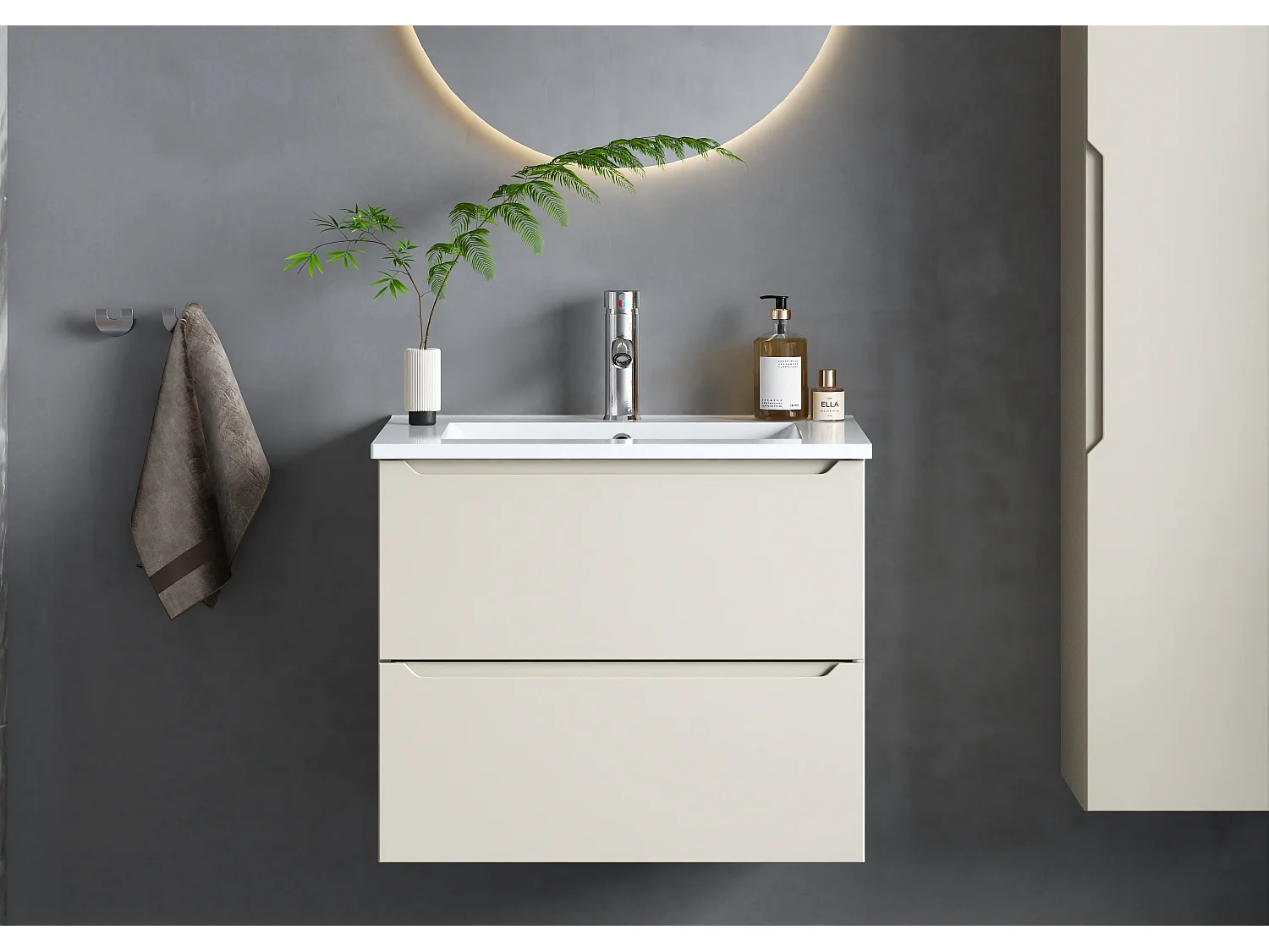 Kasjmier badkamerset 60 cm Kast met wastafel Etna