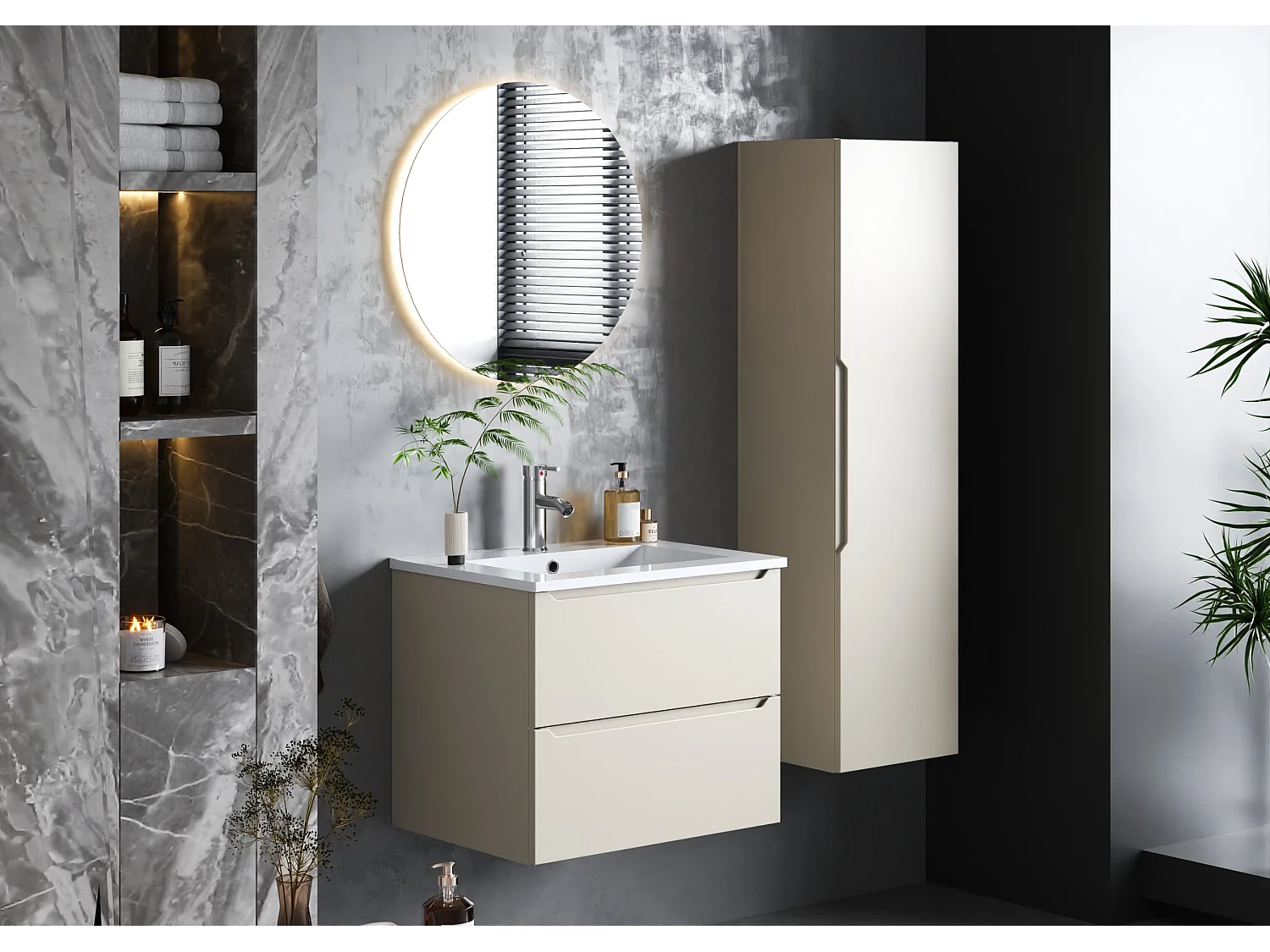 Kasjmier badkamerset 60 cm Kast met wastafel Etna