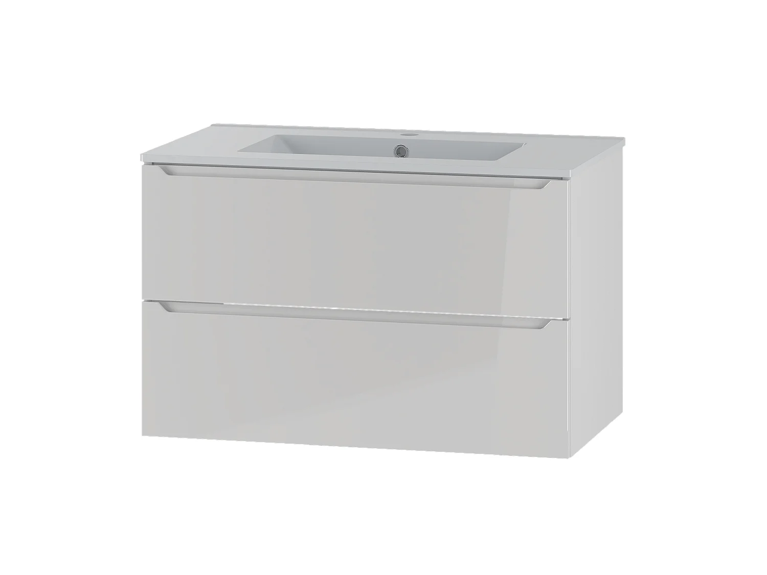 Weißes Badezimmer-Set 80 cm Schrank mit Waschbecken Etna