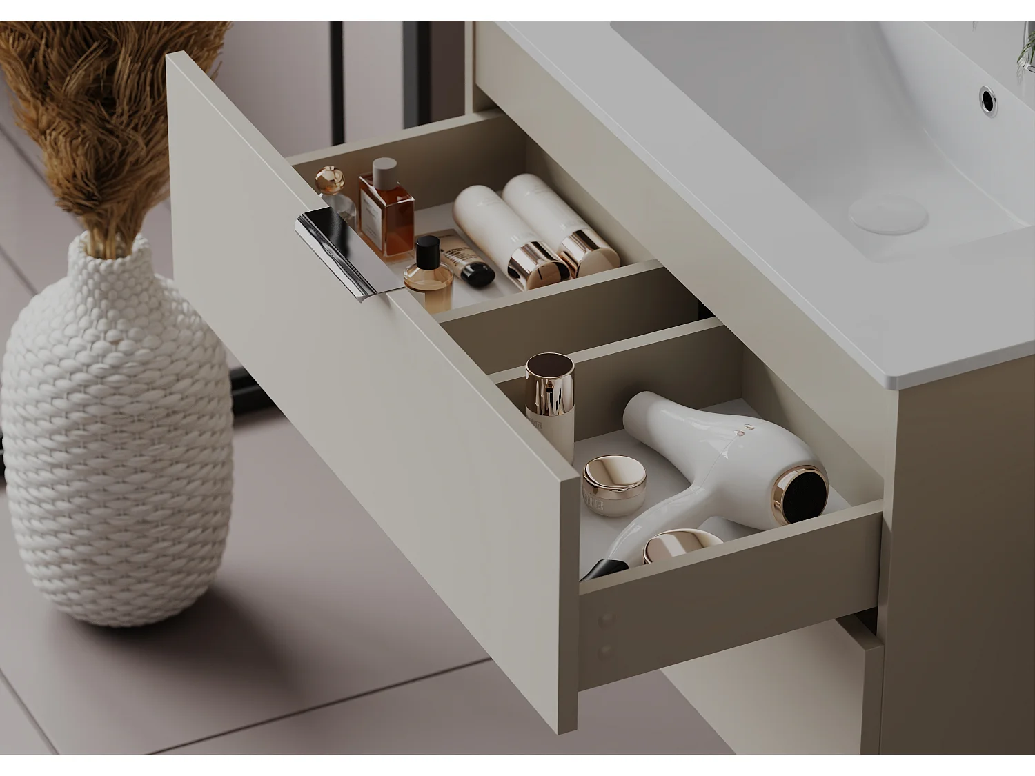 Ensemble de salle de bain en cachemire 80 cm Meuble avec lavabo  Pile