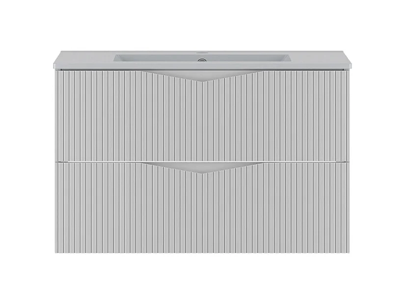 Meuble simple vasque encastrée 80cm Tao Blanc
