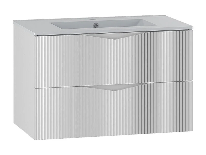 Meuble simple vasque encastrée 80cm Tao Blanc