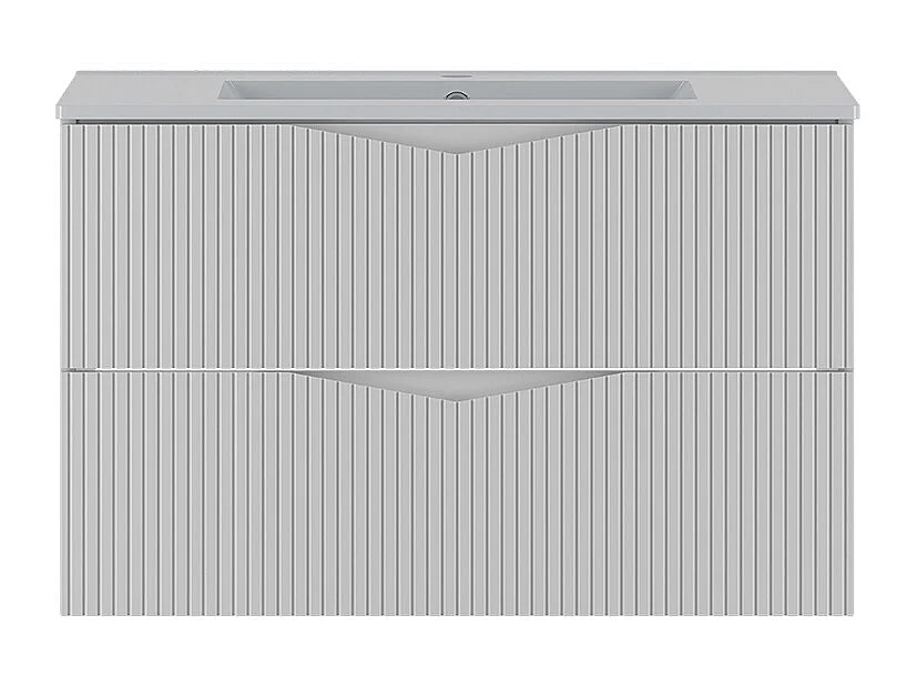 Meuble simple vasque encastrée 80cm Tao Blanc