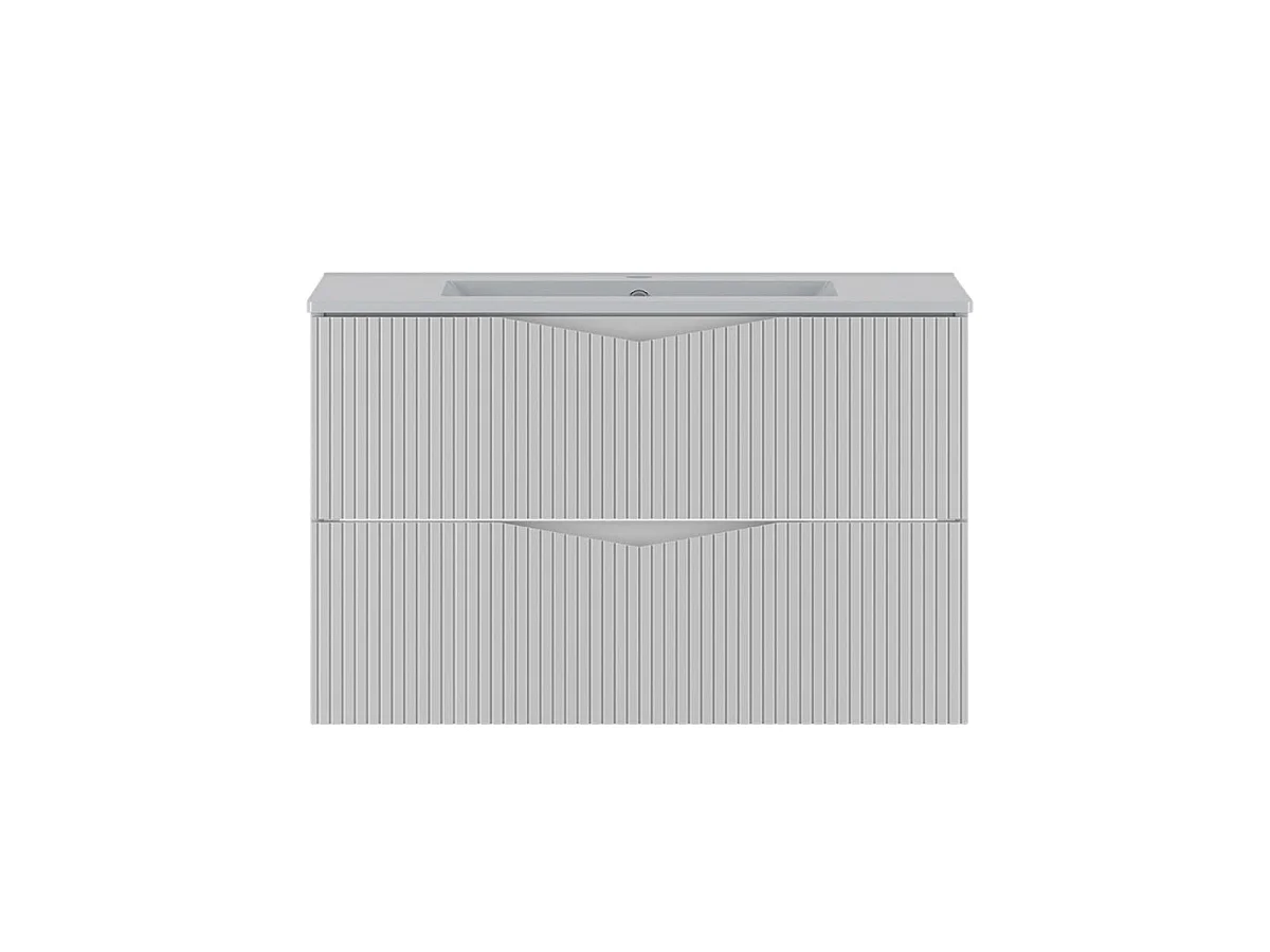 Meuble simple vasque encastrée 80cm Tao Blanc