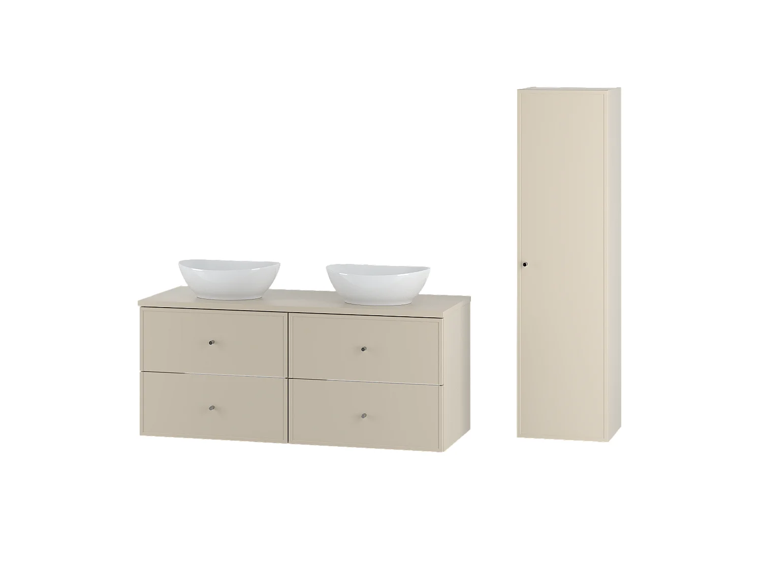 Ensemble de salle de bain en cachemire 120 cm Armoire Plan de travail Lavabo Colonne Colonne Marco