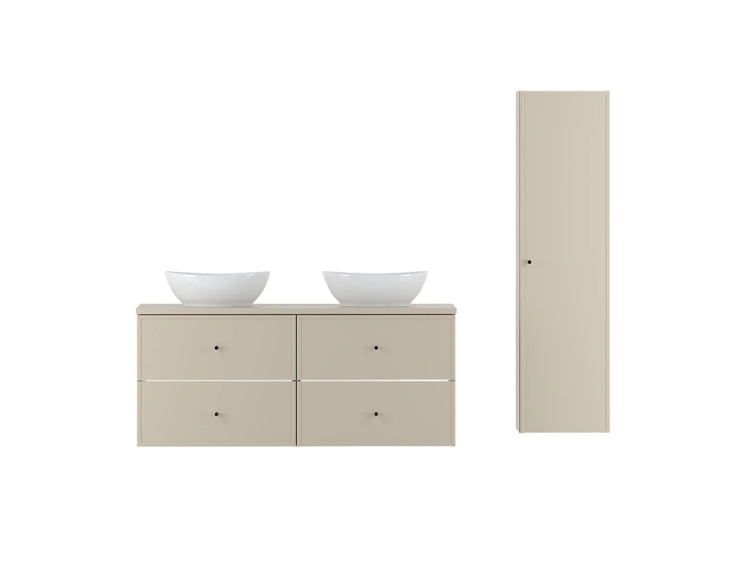 Ensemble de salle de bain en cachemire 120 cm Armoire Plan de travail Lavabo Colonne Colonne Marco