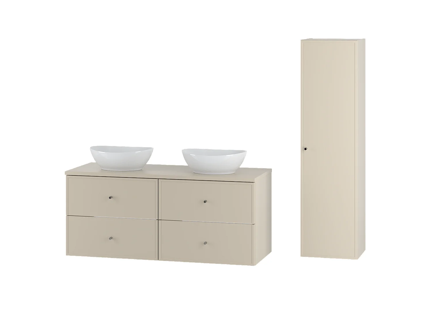 Kasjmier badkamerset 120 cm Kast Wastafelblad Kolom Marco-kolom