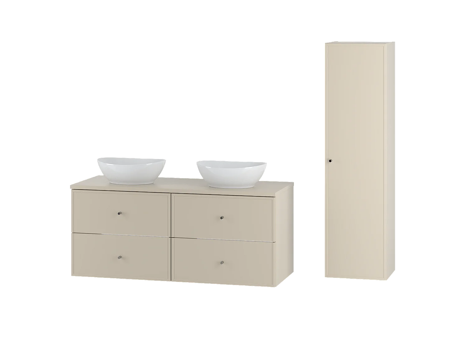 Ensemble de salle de bain en cachemire 120 cm Armoire Plan de travail Lavabo Colonne Colonne Marco