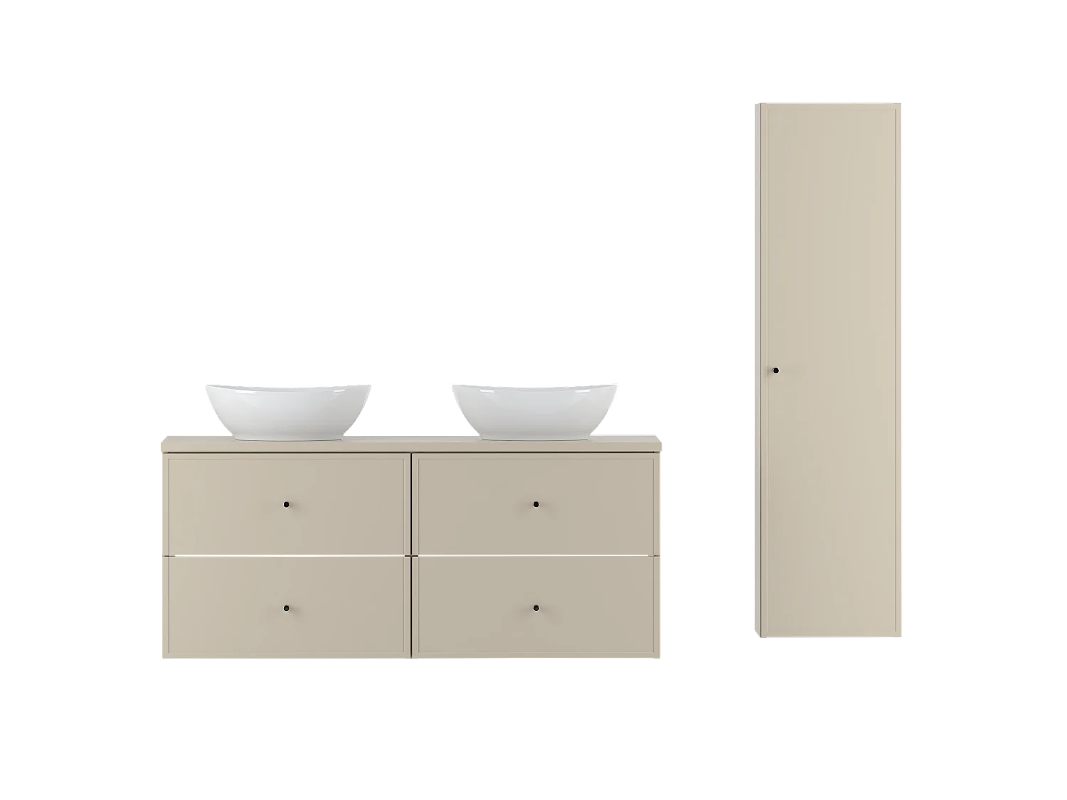 Ensemble de salle de bain en cachemire 120 cm Armoire Plan de travail Lavabo Colonne Colonne Marco