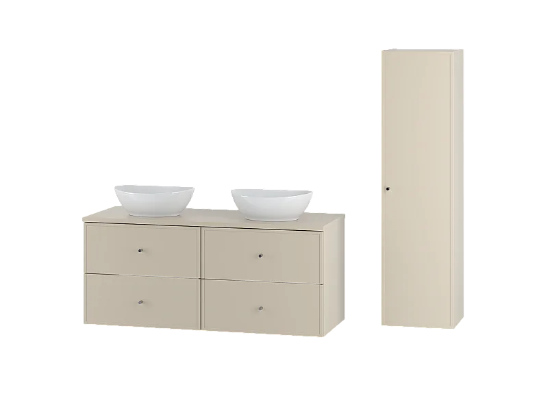 Kasjmier badkamerset 120 cm Kast Wastafelblad Kolom Marco-kolom