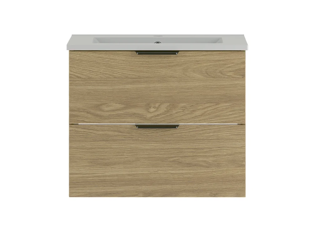 Ensemble pour salle de bain 60 cm Meuble avec lavabo Chêne huilé Pile