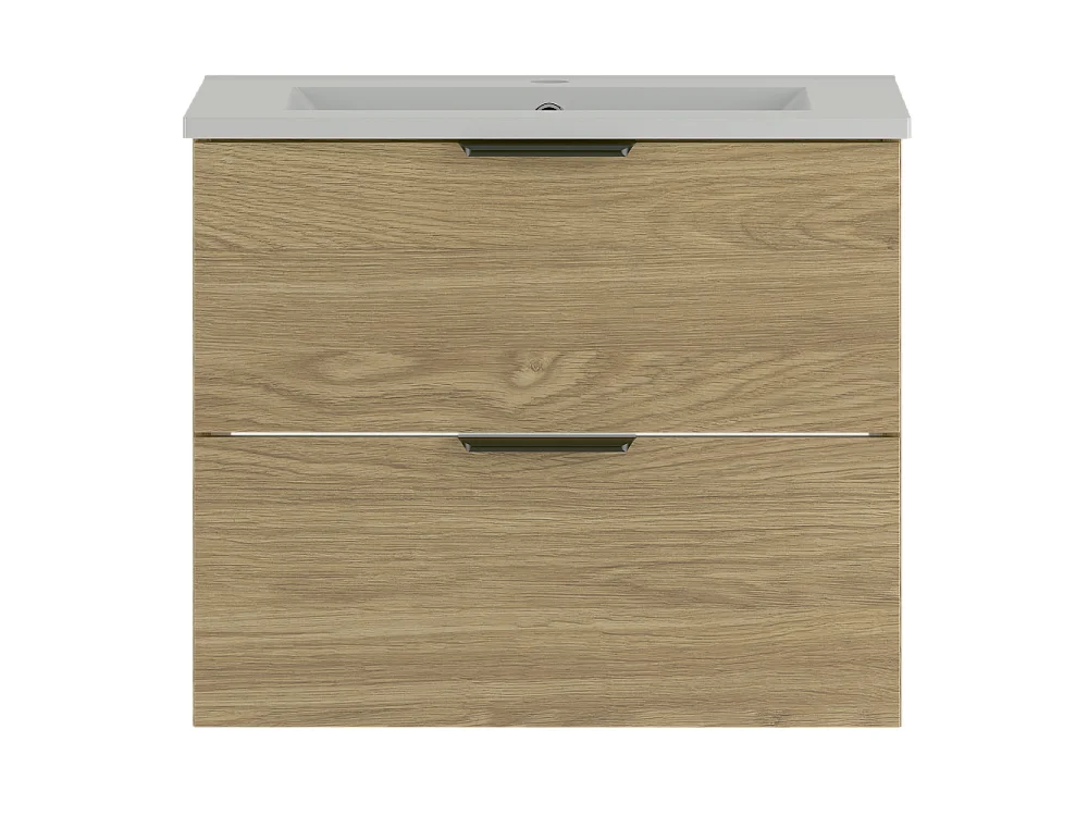 Ensemble pour salle de bain 60 cm Meuble avec lavabo Chêne huilé Pile